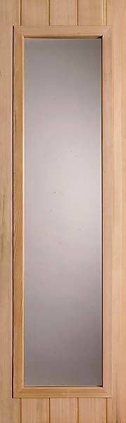 Cedar Door with clear 16″x 60″ or 16″x 66″ Rectangle Tempered Thermopane Glass