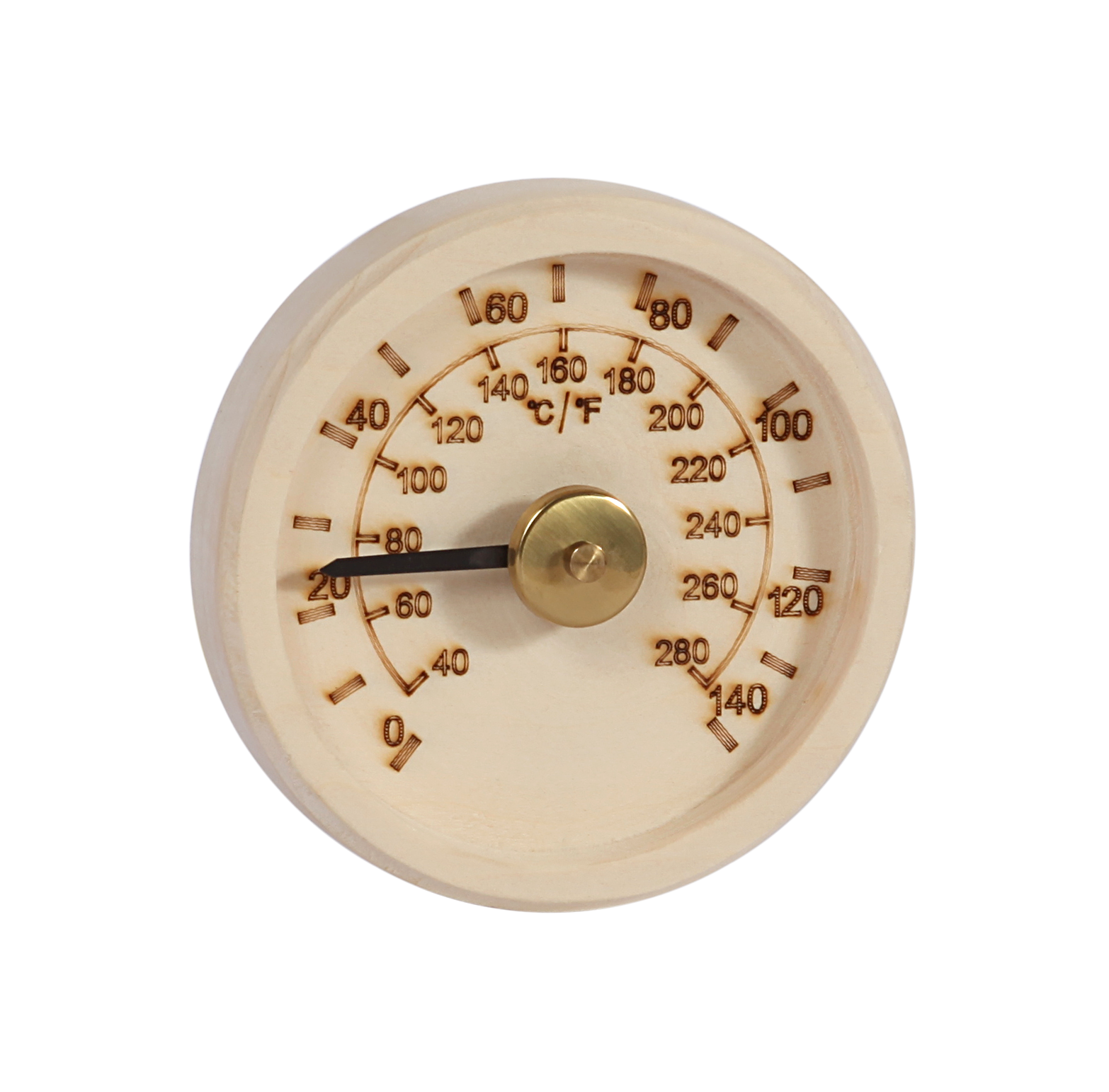 Engraved Aspen Round Thermometer C-F (4″ diameter)
