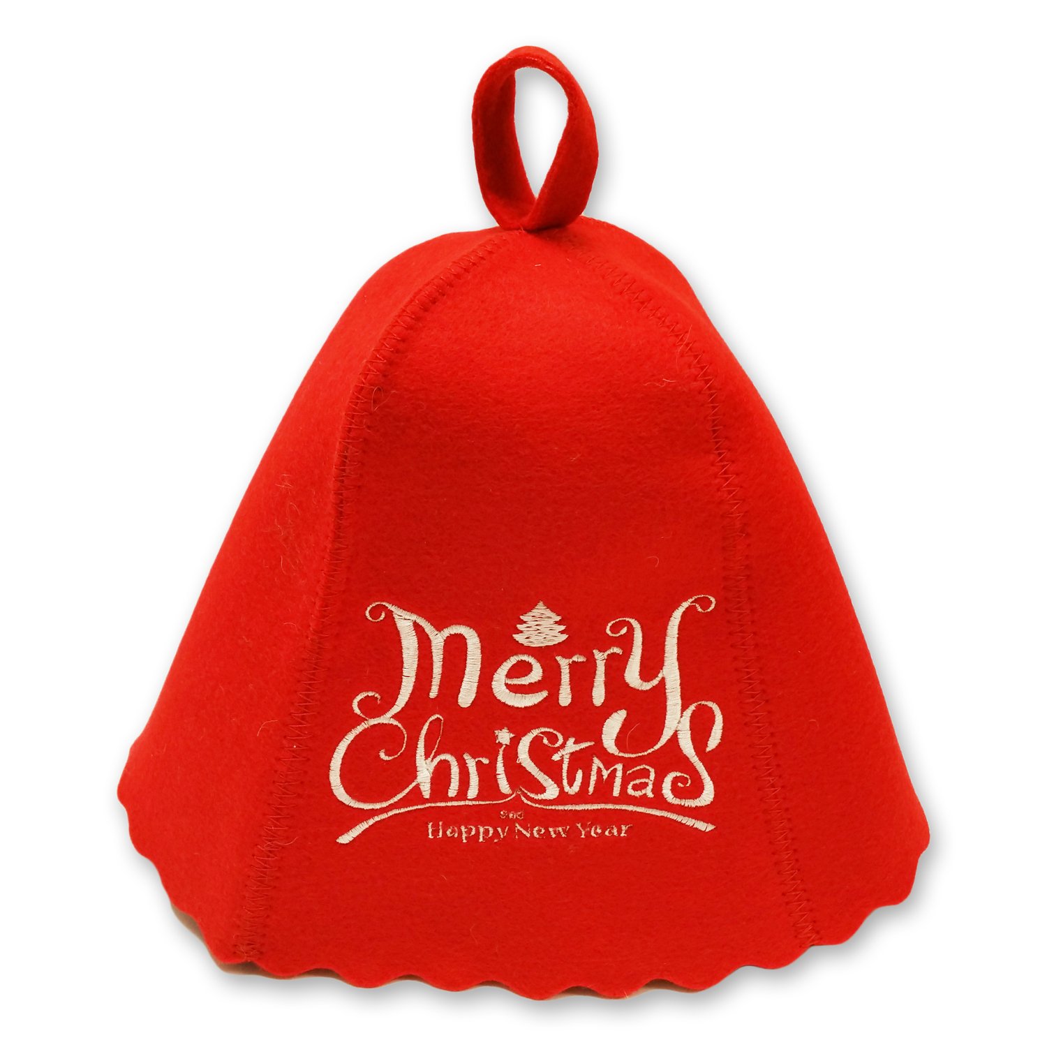 Merry Christmas Felt Sauna Hat (Red)