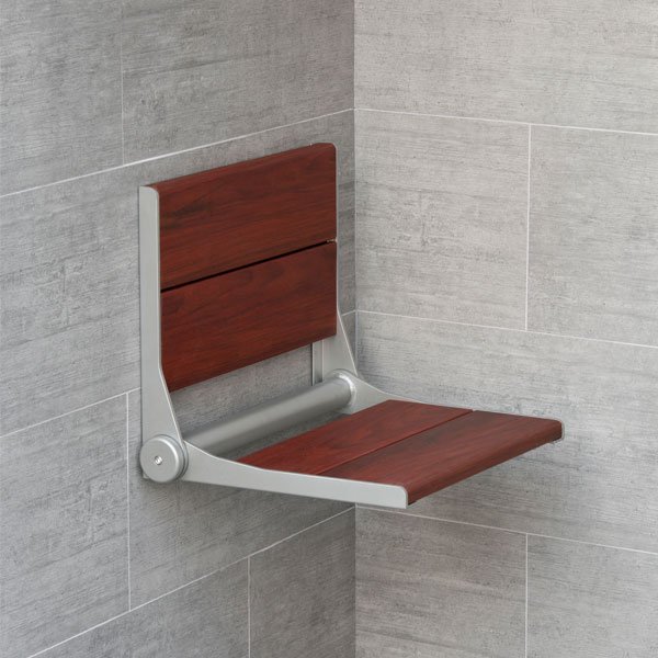 Thermasol Brazilian Walnut Folding Shower Seat