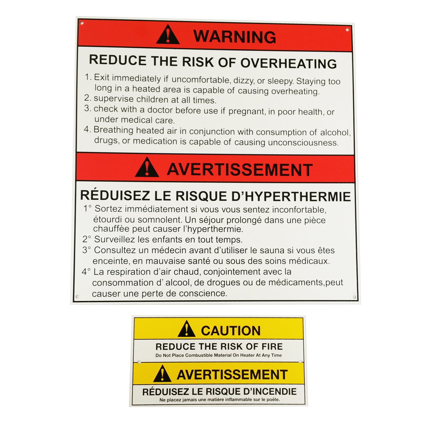 Set of Metal Warning Signs